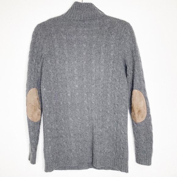 ralph lauren black label 100% cashmere v neck collar elbow patch sweater small - Picture 6 of 10